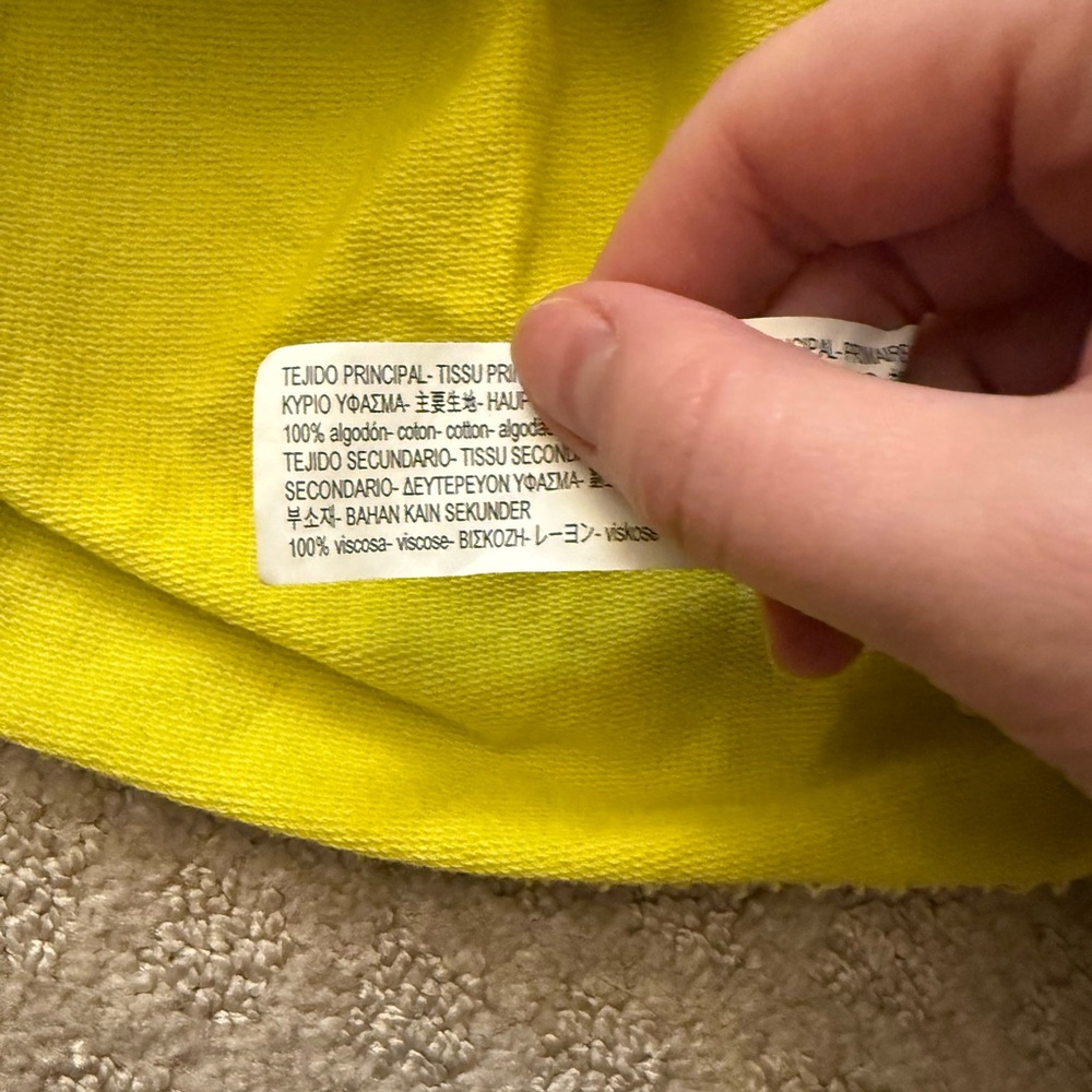 3 for $15 Zara Bright Yellow Off the Shoulder Ruffle Top Neon Y2K Summer Bright - Picture 8 of 8